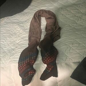 Elegant Brown and Multicolor Geometric Scarf